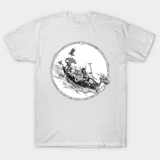 Crazy vikings in canoe T-Shirt